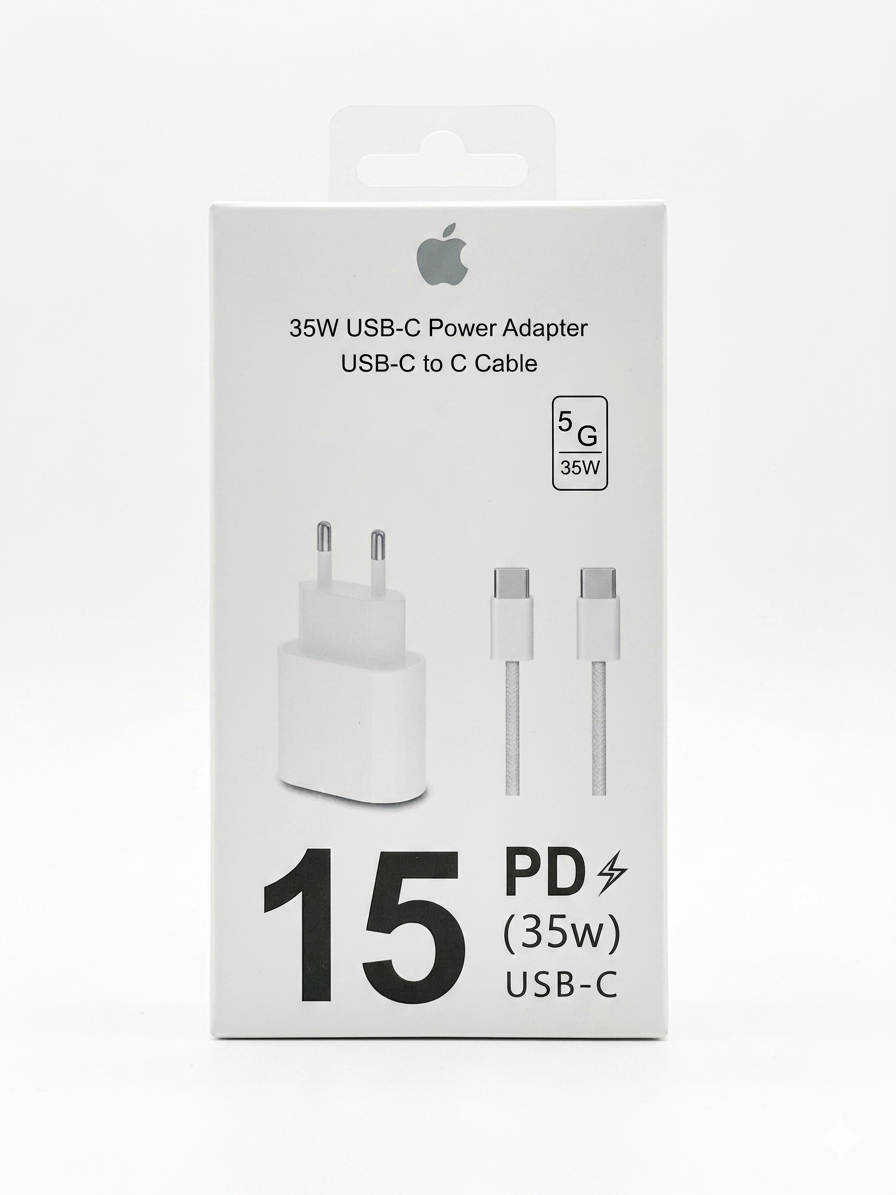 Cargador iPhone 15 Series 35W USB-C con Cable USB-C